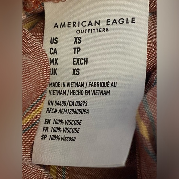 American Eagle-NWT- Mauve-Size XS- Long Sleeve Button Down-Front Tie -Oversized - Picture 10 of 11